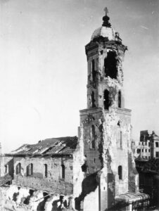 St Mary Magdalene Church Tower Buda Castle Budapest WW2 1945 Siege Fortepan 60135