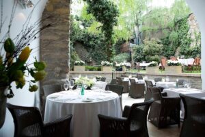 Buda Castle Restaurant Cafe Pierrot with Garden French Hungarian Cuisine Table Reservation